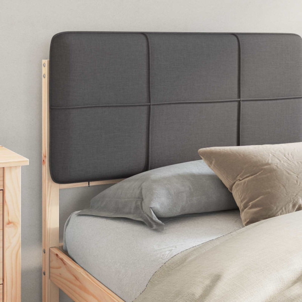 Estructura de Cama con Cabecera Tapizada Gris oscuro M 3