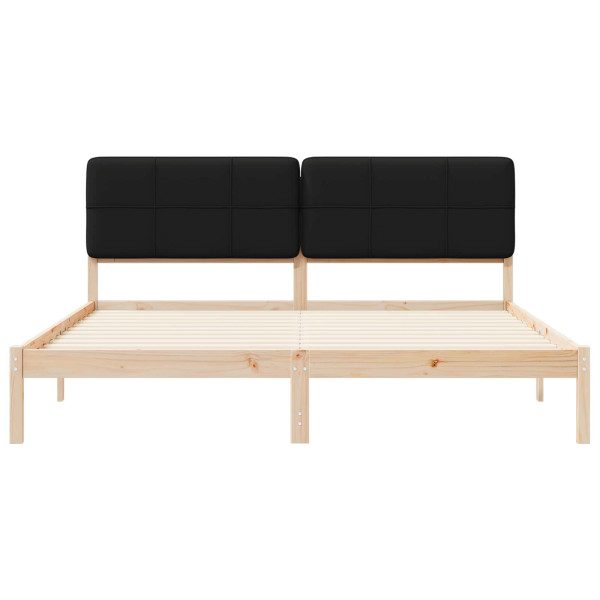 Estructura de Cama con Cabecera Tapizada Negro 180 x 200 cm M 5