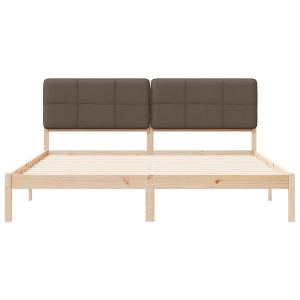 Estructura de Cama con Cabecera Tapizada Taupé 180 x 200 cm M 5