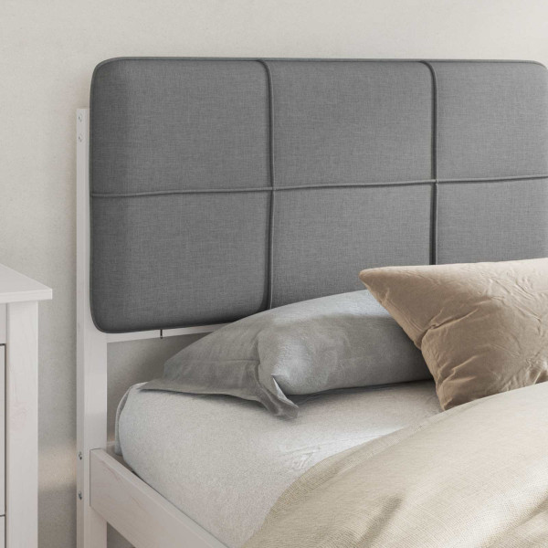 Estructura de Cama con Cabecera Tapizada Gris Claro M 3