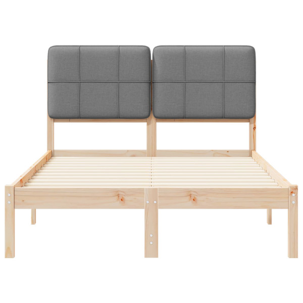 Estructura de Cama con Cabecera Tapizada Gris Claro M 5