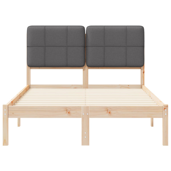 Estructura de Cama con Cabecera Tapizada Gris oscuro M 5