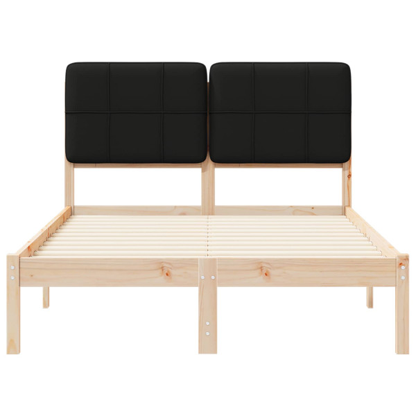 Estructura de Cama con Cabecera Tapizada Negro 120 x 200 cm M 5