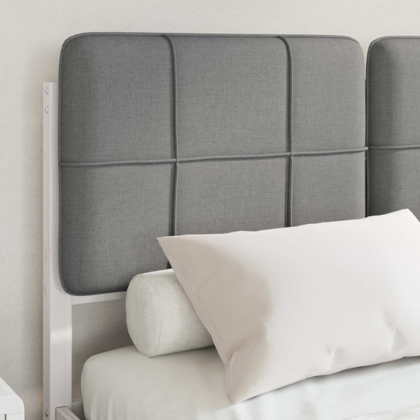 Estructura de Cama con Cabecera Tapizada Gris Claro M 3