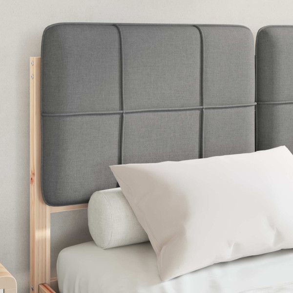 Estructura de Cama con Cabecera Tapizada Gris Claro M 3