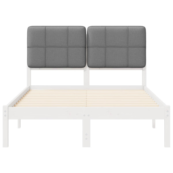 Estructura de Cama con Cabecera Tapizada Gris Claro M 5