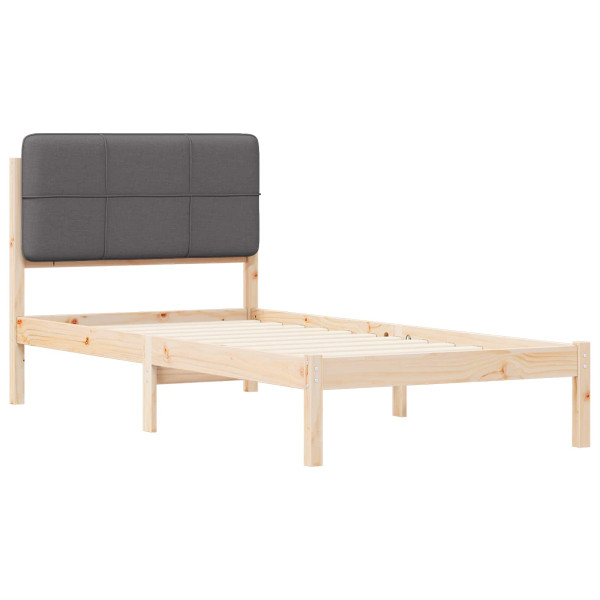 Estructura de Cama con Cabecera Tapizada Gris oscuro M 4