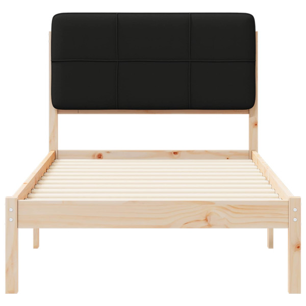 Estructura de Cama con Cabecera Tapizada Negro 100 x 200 cm M 5