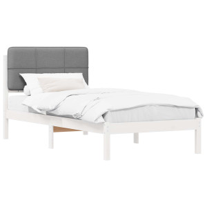Estructura de Cama con Cabecera Tapizada Gris Claro H