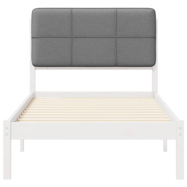 Estructura de Cama con Cabecera Tapizada Gris Claro 90 x 200 cm M 5