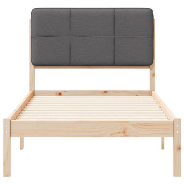 Estructura de Cama con Cabecera Tapizada Gris oscuro M 5