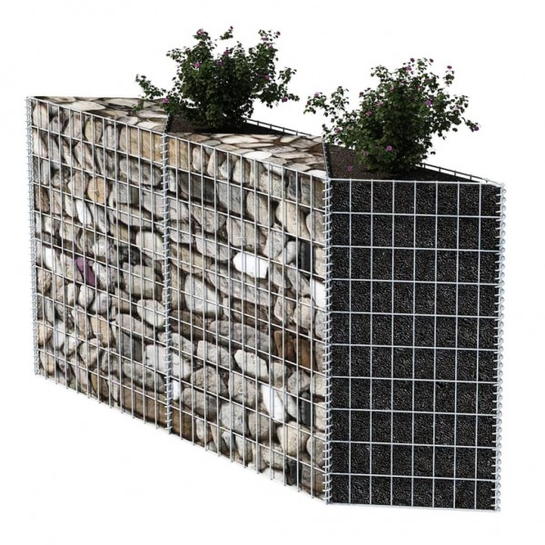Cesta de muro de gaviones acero galvanizado 120x30x100 cm M 4