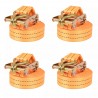 Cintas de fixação c/ roquete 4 pcs 1 tonelada 6mx38mm laranja 1