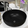 Lavabo redondo de cerámica negro 41.5x13.5 cm 1