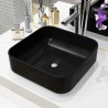 Lavabo cuadrado de cerámica negro 38x38x13.5 cm 1