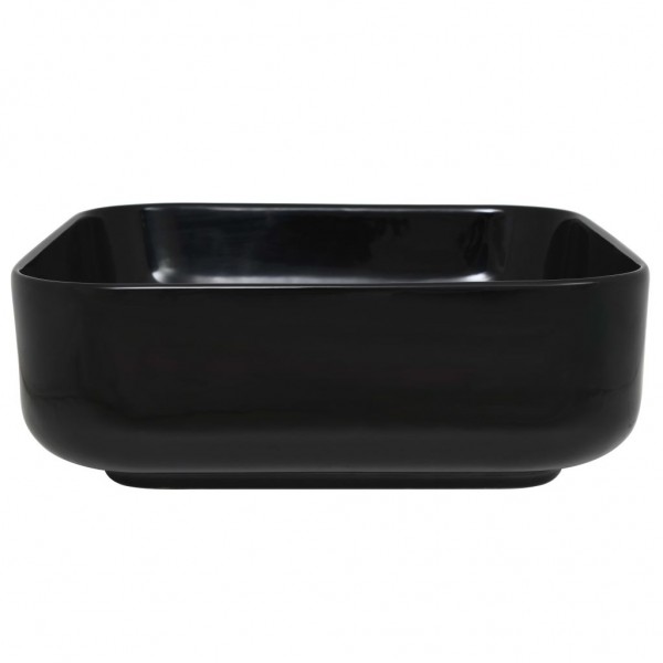 Lavatório de cerâmica 38x38x13.5 cm quadrado preto M 4