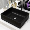 Lavabo de cerámica rectangular negro 41x30x12 cm 1