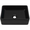 Lavabo de cerámica rectangular negro 41x30x12 cm 3