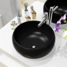 Lavabo redondo de cerámica negro 40x15 cm 1