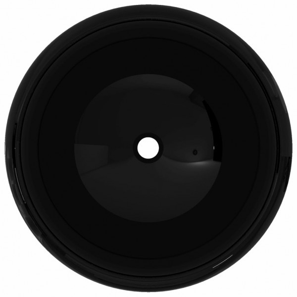 Lavabo redondo de cerámica negro 40x15 cm M 3