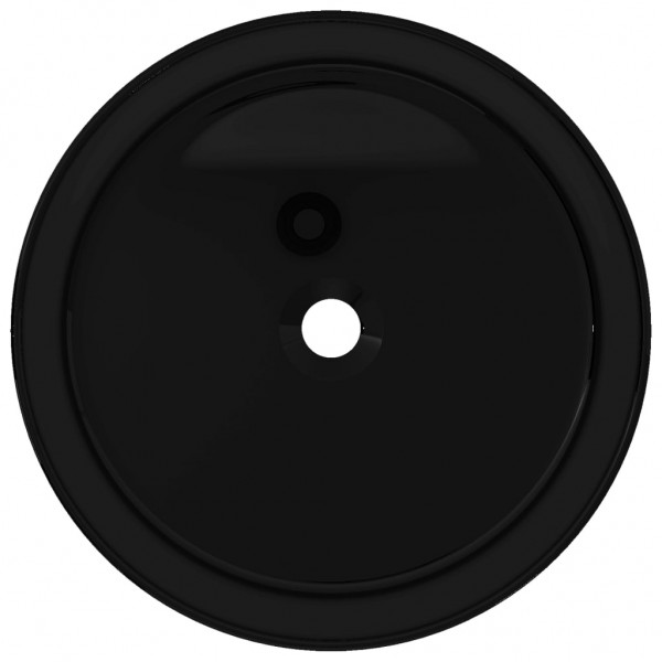 Lavabo redondo de cerámica negro 40x15 cm M 3