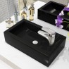 Lavabo con agujero grifo rectangular cerámica 46x25.5x12 negro 1