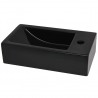 Lavabo con agujero grifo rectangular cerámica 46x25.5x12 negro 4