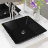 Lavabo cuadrado de cerámica negro 41.5x41.5x12 cm 1