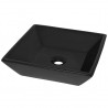 Lavabo cuadrado de cerámica negro 41.5x41.5x12 cm 2