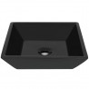 Lavabo cuadrado de cerámica negro 41.5x41.5x12 cm 3