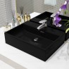 Lavabo con orificio para grifo cerámica negro 51.5x38.5x15 cm 1