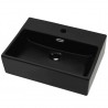 Lavabo con orificio para grifo cerámica negro 51.5x38.5x15 cm 2