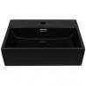 Lavabo con orificio para grifo cerámica negro 51.5x38.5x15 cm 3