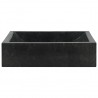 Lavabo de mármol negro con brillo 45x30x12 cm 3