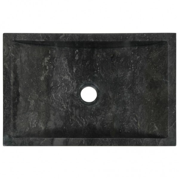 Lavabo de mármol negro con brillo 45x30x12 cm M 4