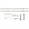 Kit de herrajes para puerta corredera 183 cm acero plateado 4