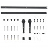 Kit de ferragens para porta deslizante 183 cm aço preto 5