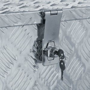 Caixa de alumínio 90.5x35x40 cm prateado H