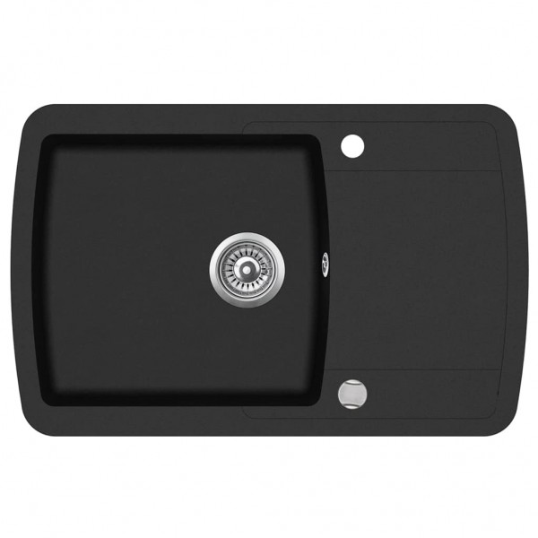 Lava-louça com 1 cuba granito preto M 2