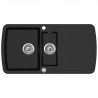 Lava-louça com cuba dupla granito preto 2