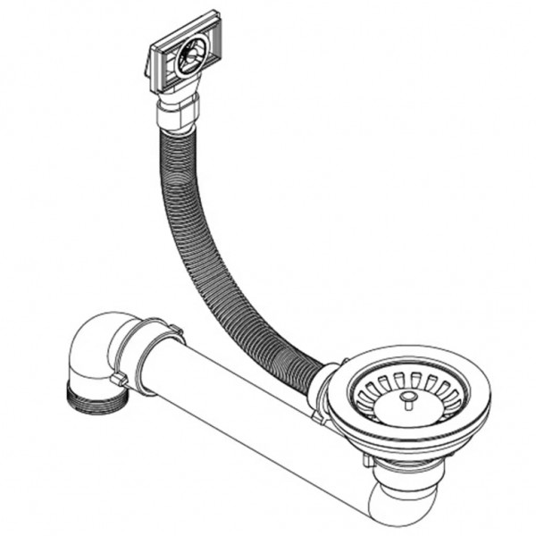 Fregadero de cocina con un seno de granito negro M 3