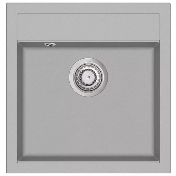 Fregadero de cocina de un seno de granito gris D