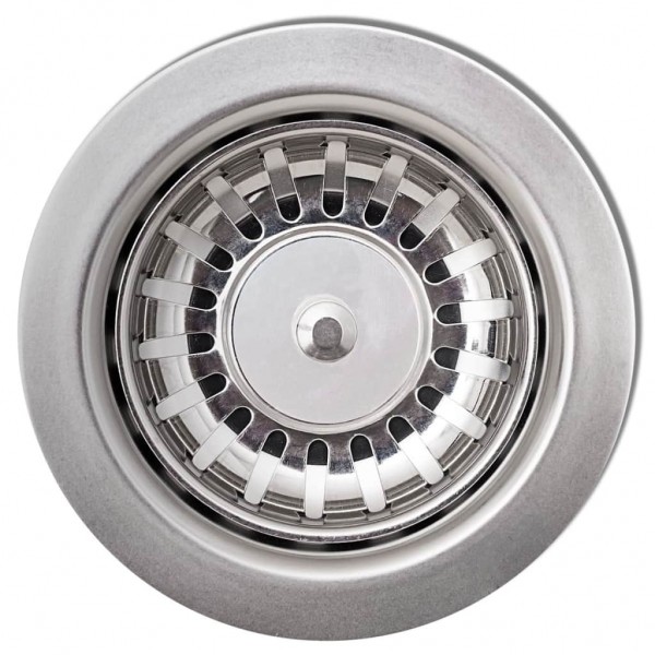 Fregadero de cocina con 2 senos granito negro M 4