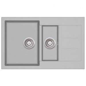 Fregadero de cocina con dos senos granito gris H