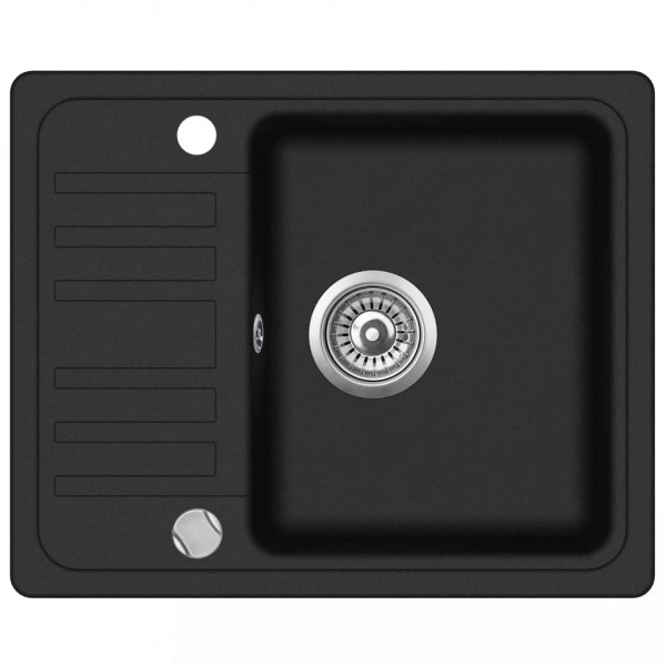 Fregadero de cocina de granito con un seno negro D