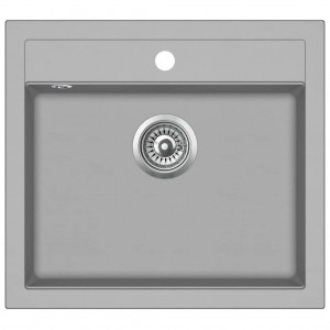 Fregadero de cocina de granito con un seno gris H