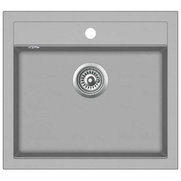 Fregadero de cocina de granito con un seno gris M 2