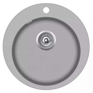 Fregadero de cocina de granito con un seno redondo gris H
