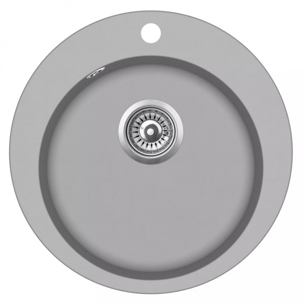 Fregadero de cocina de granito con un seno redondo gris M 2