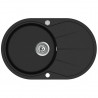 Fregadero de cocina de granito con un seno ovalado negro 1